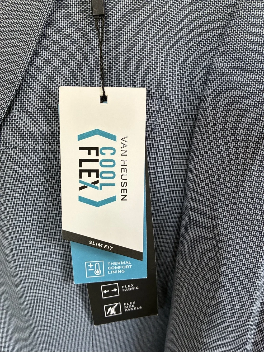Van Heusen Cool Flex Slim Fit Blue Suit Jacket 40 Short Stretch WrinkleRes